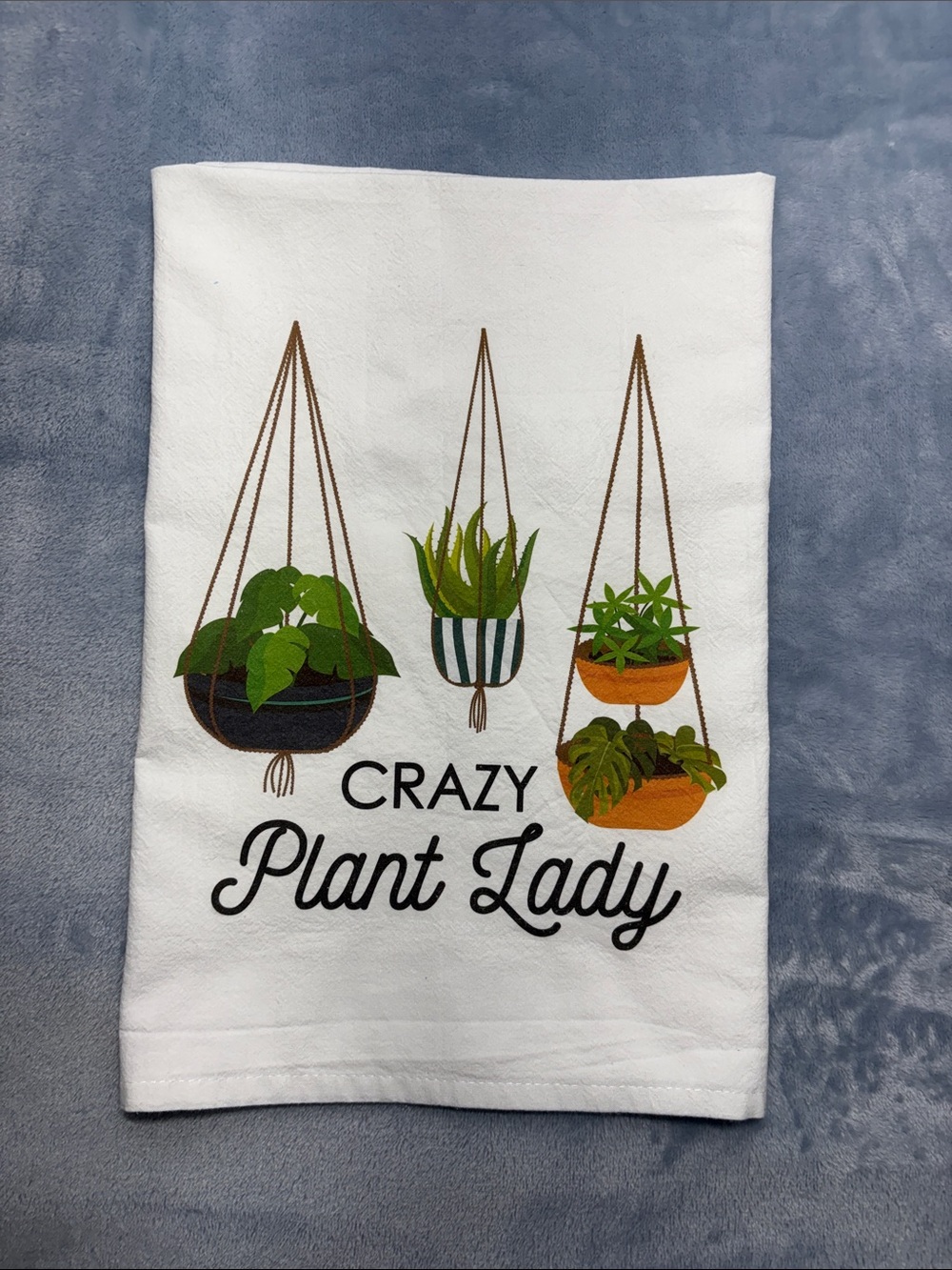 Crazy Plant Lady Decorative White Kitchen Towel